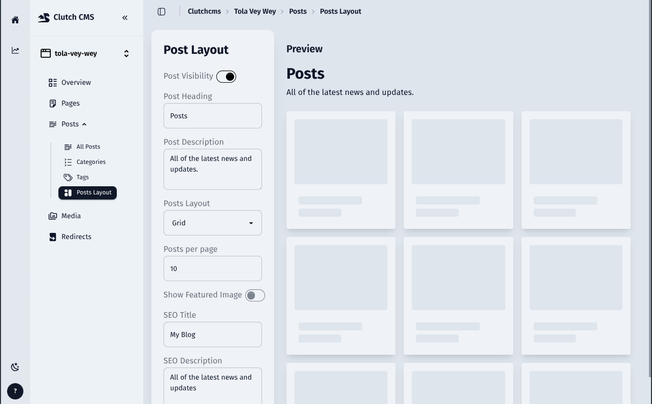 Post Layout Editor - Intuitive content creation interface for Kayde sites showing drag-and-drop components, rich text editing, media embedding, and real-time preview for creating engaging blog posts and web content